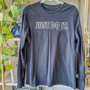 Nike Long Sleeve Tee, Men’s Size Large, Black, Just Do It